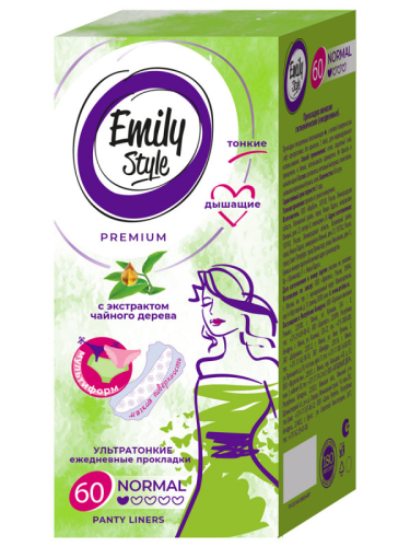 Emily Style Multiform DEO прокладки ежедневные 60шт ультратонкие чайное дерево Emily Style Multiform DEO прокладки ежедневные 60шт ультратонкие чайное дерево