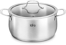 LR02-353 Кастрюля LARA (нерж) ПРОВАНС 22x11см 4.2л, индукционное дно, крышка